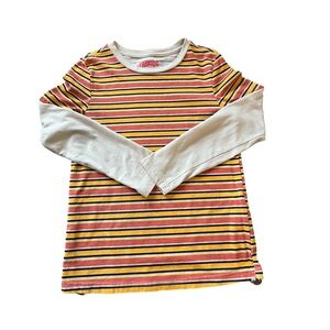 Boys youth M (8) long-sleeved striped t-shirt. Perfect weight for fall days.